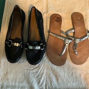 2 pairs of coach brand footwear.